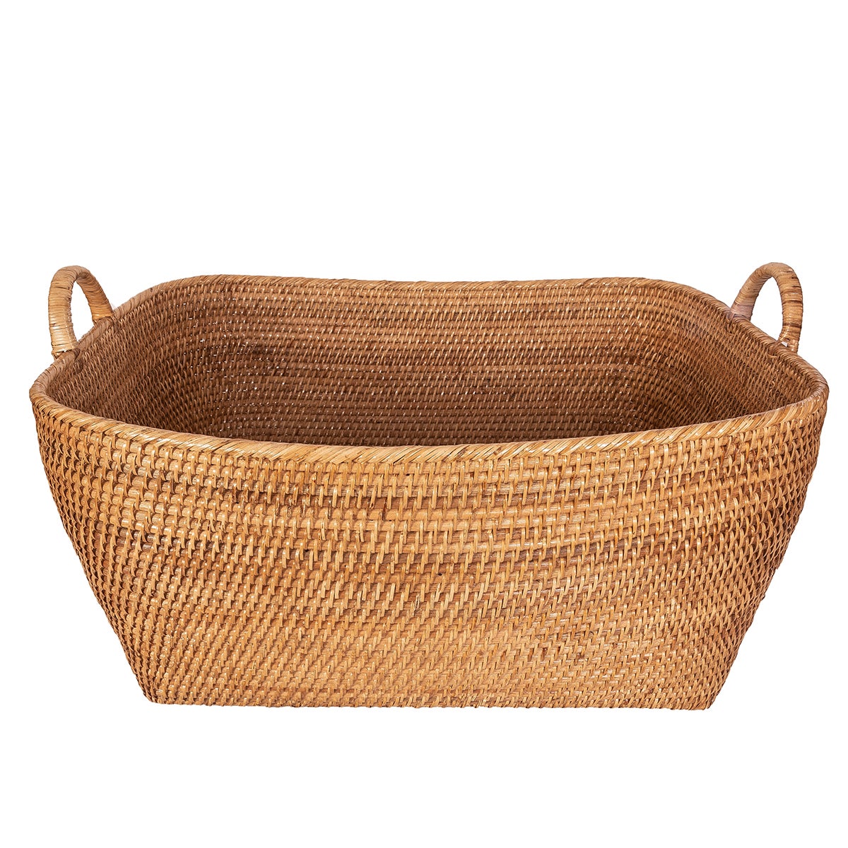 Artifacts Trading Company Saboga Basket Hoop Handles Honey Brown